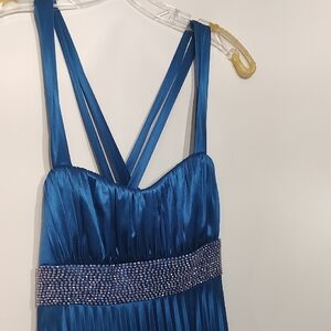 Sequin Hearts Blue Prom Dress